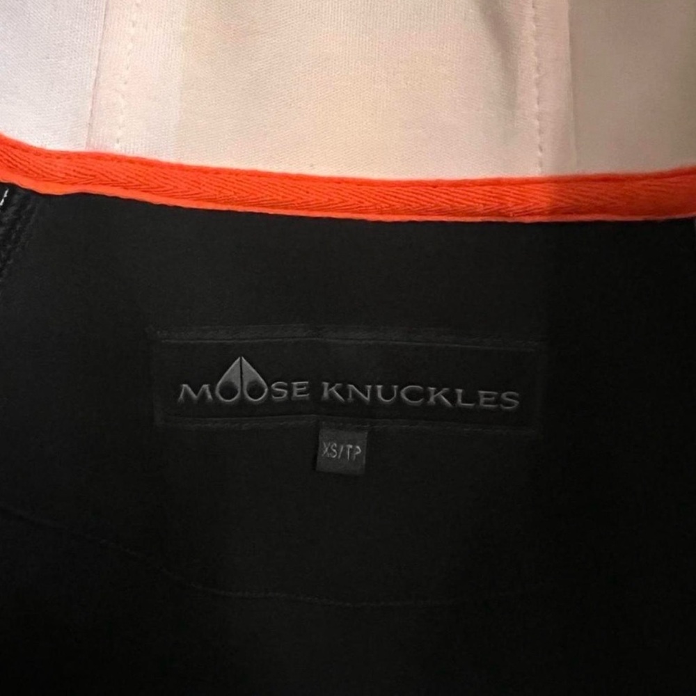 Moose Knuckles Hybrid Black and Light Pink Bomber Jacket - Picture 6 of 6
